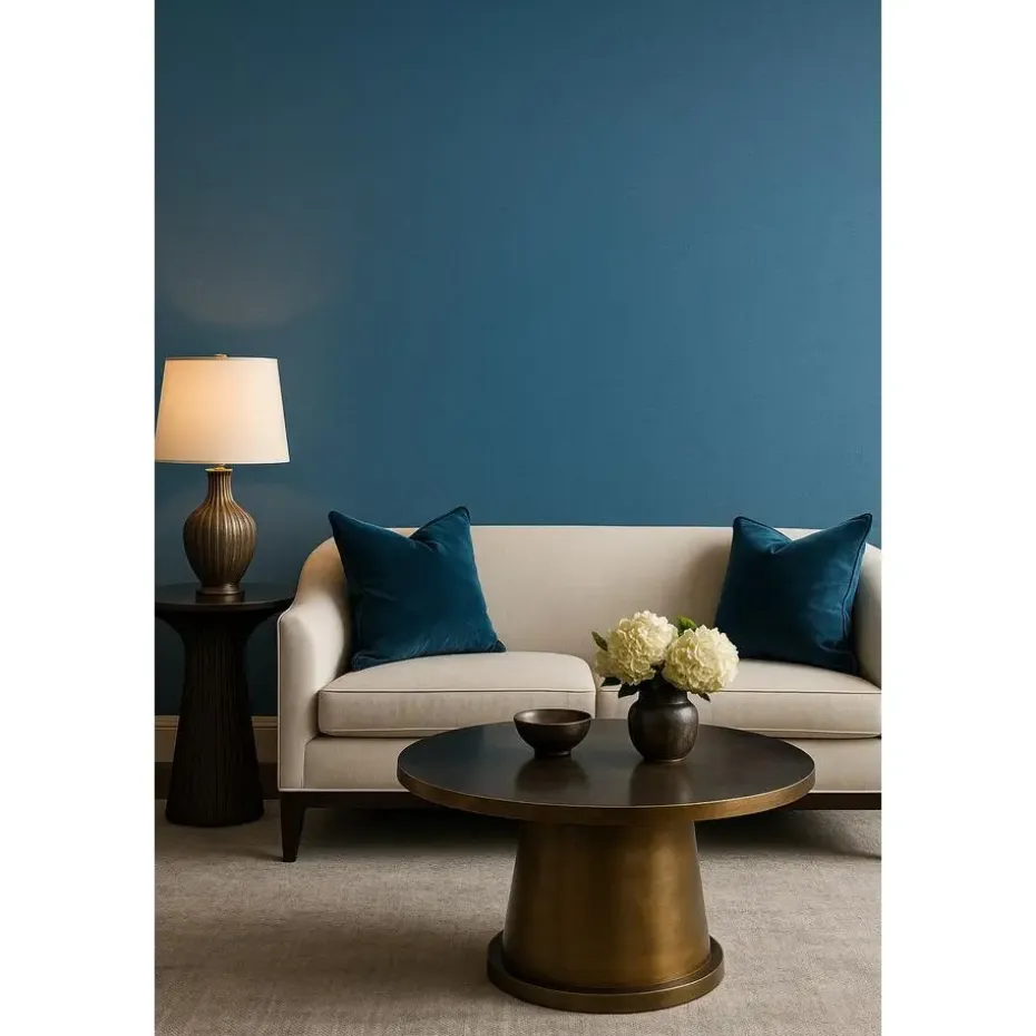 Dutch Wallcoverings Vliesbehang Linen & Textures uni - blauw - 10,05m x 53cm