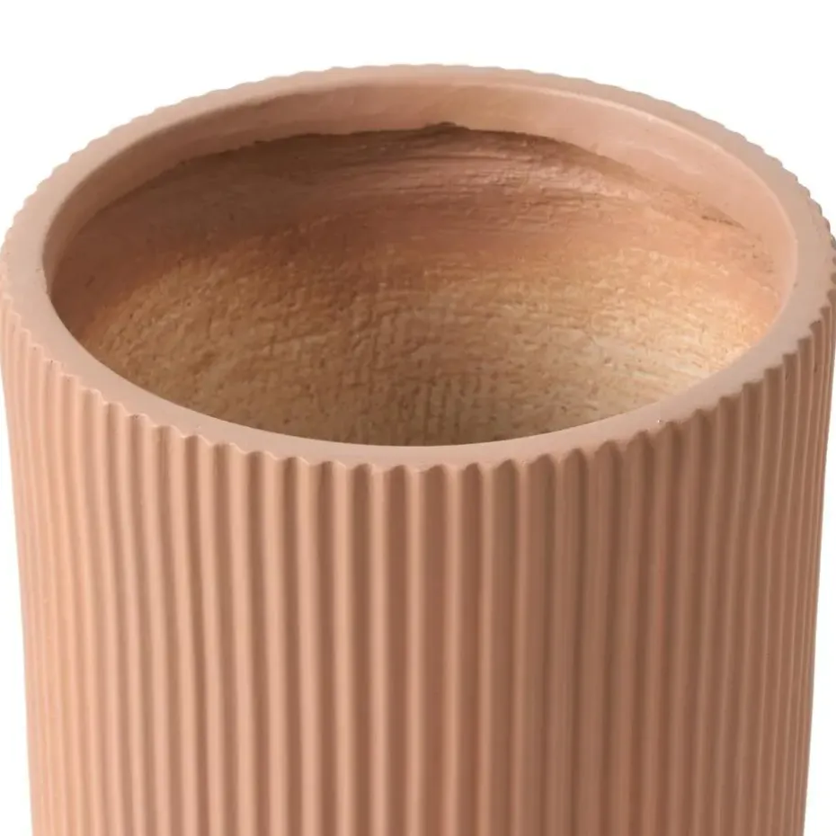 EANTIO - Bloempot - 37 x 37 x 56 cm - Bruin - Kleivezels