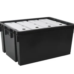 EDA Opbergkrat 50L - zwart - kunststof - 56 x 41 x 29 - stapelbaar/nestbaar