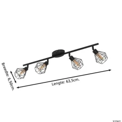 EDI light Zapata 1 Opbouwspot - 4 lichts - G9 - Glas - Amber