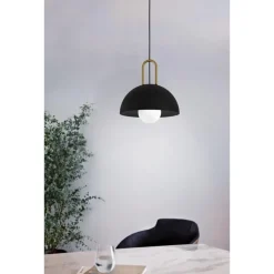 EDI lightCalmaneraHanglamp-E27-Ø32,5cm-Zwart/Geelkoper