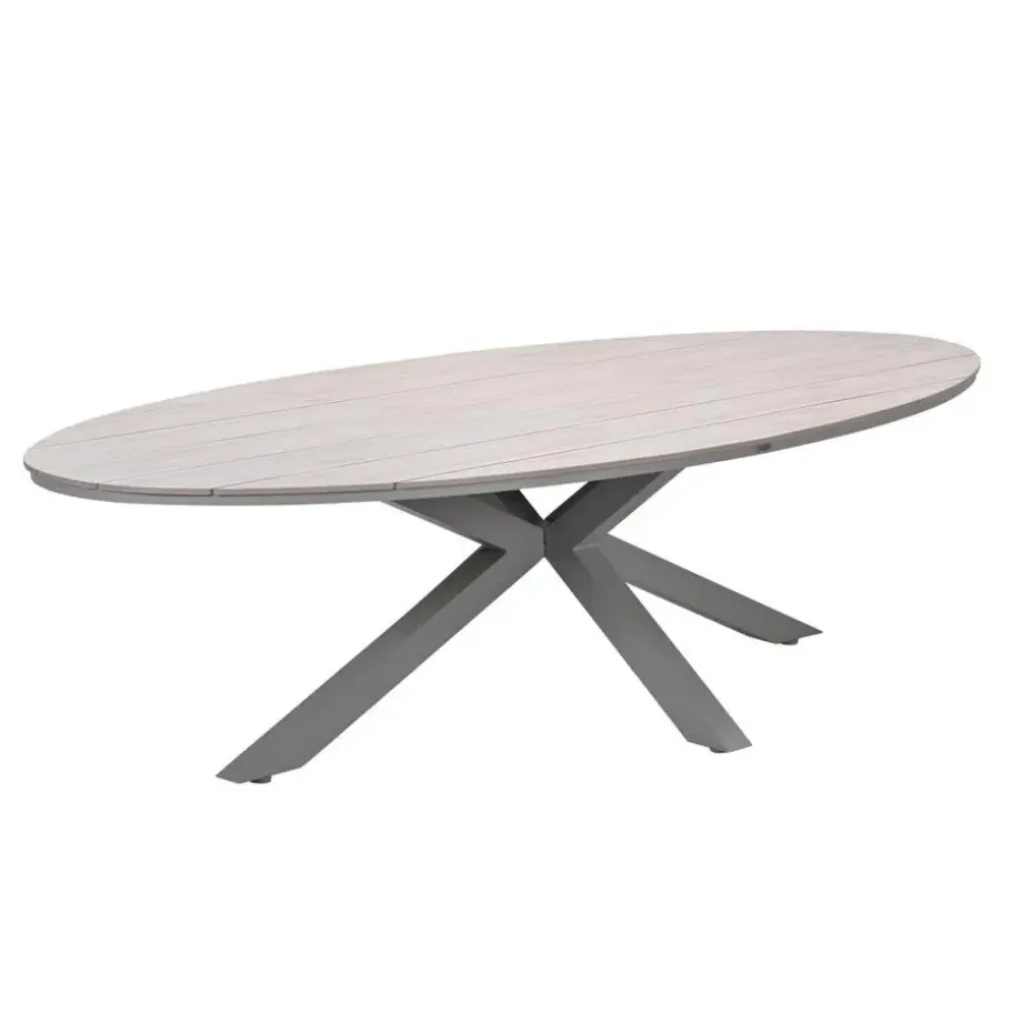 Edison tafel ovaal - 280x140 cm -taupe -light teak Vironwood