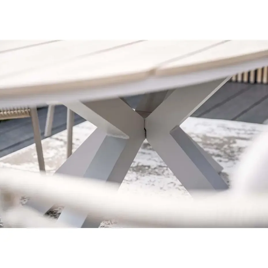 Edison tafel ovaal - 280x140 cm -taupe -light teak Vironwood