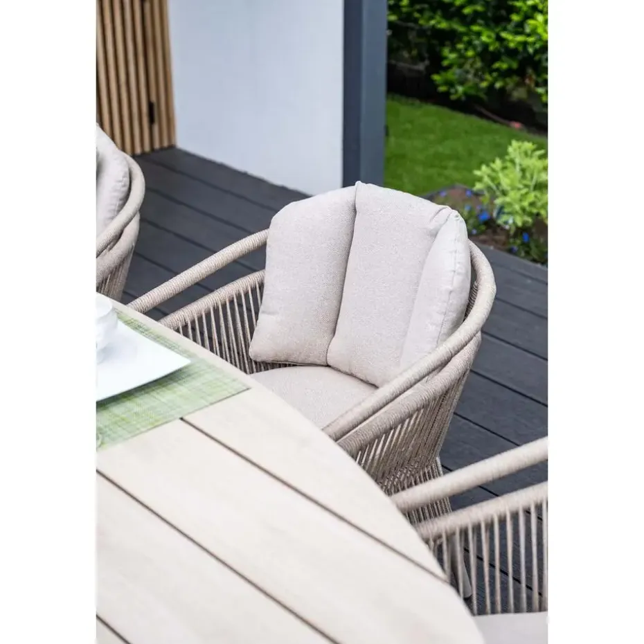 Edison tafel ovaal - 280x140 cm -taupe -light teak Vironwood