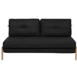 EDLAND - Slaapbank - Zwart - Polyester