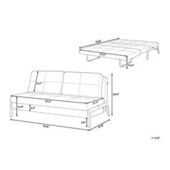 EDLAND - Slaapbank - Zwart - Polyester