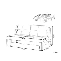 EDLAND - Slaapbank - Zwart - Polyester