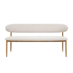 Eetkamerbank Beige/Naturel - Zithoogte 47cm - 160x55x77cm - Alexia