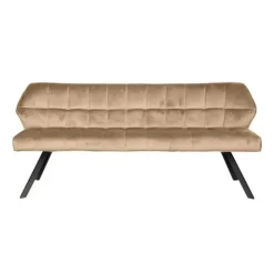 Eetkamerbank Lino Velvet Stof Champagne 180 cm Geblokt