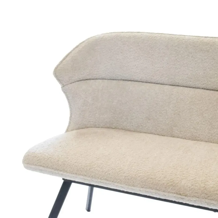 Eetkamerbank Rechthoek - Beige Stof - 160x60x88cm - Avery