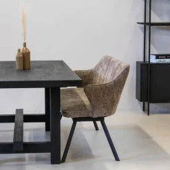 Eetkamerbank Rechthoek - Taupe Stof - 160x60x88cm - Taylor