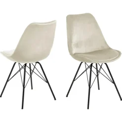 Eetkamerstoel Bonn (2 stuks) - velvet - zand