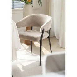 Eetkamerstoel Liv - stof - caramel