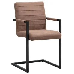 Eetkamerstoel Lizzy - met armleuningen - cognac