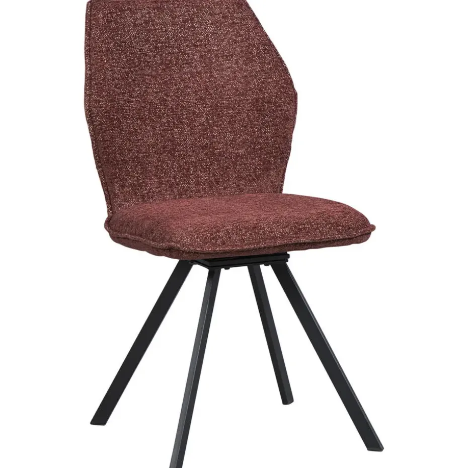 Eetkamerstoel Raffy - stof - wijnrood