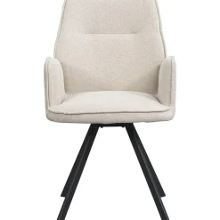 Eetkamerstoel Raffy met armleuning - stof - beige