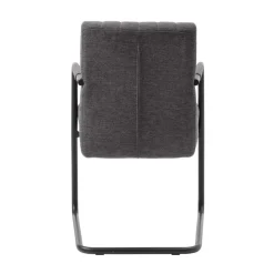 Eetkamerstoel Stof Donkergrijs - Incl. Armleuning - Trout - Set van 2