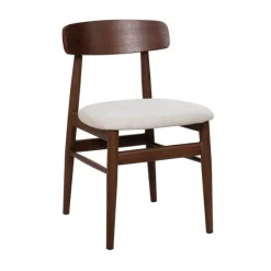 Eetkamerstoel Walnoot Hout - 45x51x76cm - Zithoogte 47cm - Liza - Set van 2