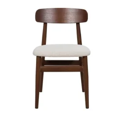 Eetkamerstoel Walnoot Hout - 45x51x76cm - Zithoogte 47cm - Liza - Set van 2