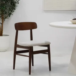 Eetkamerstoel Walnoot Hout - 45x51x76cm - Zithoogte 47cm - Liza - Set van 2