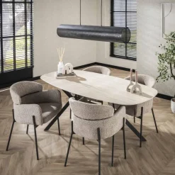 Eetkamertafel Keramiek - 180x90x76cm - Deens Ovaal - Ceramic