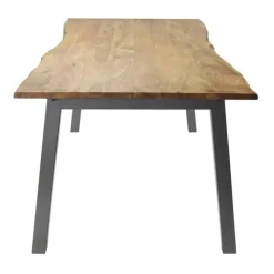 Eettafel Acaciahout - 180cm - Stalen Onderstel - Rechthoek