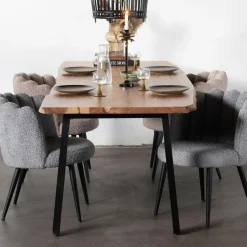 Eettafel Acaciahout - Naturel - 160x90x77cm - Lars