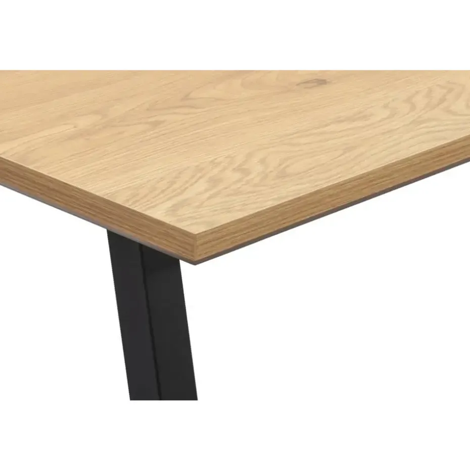 Eettafel Brigitte rechthoekig - naturel/zwart - 220x100 cm