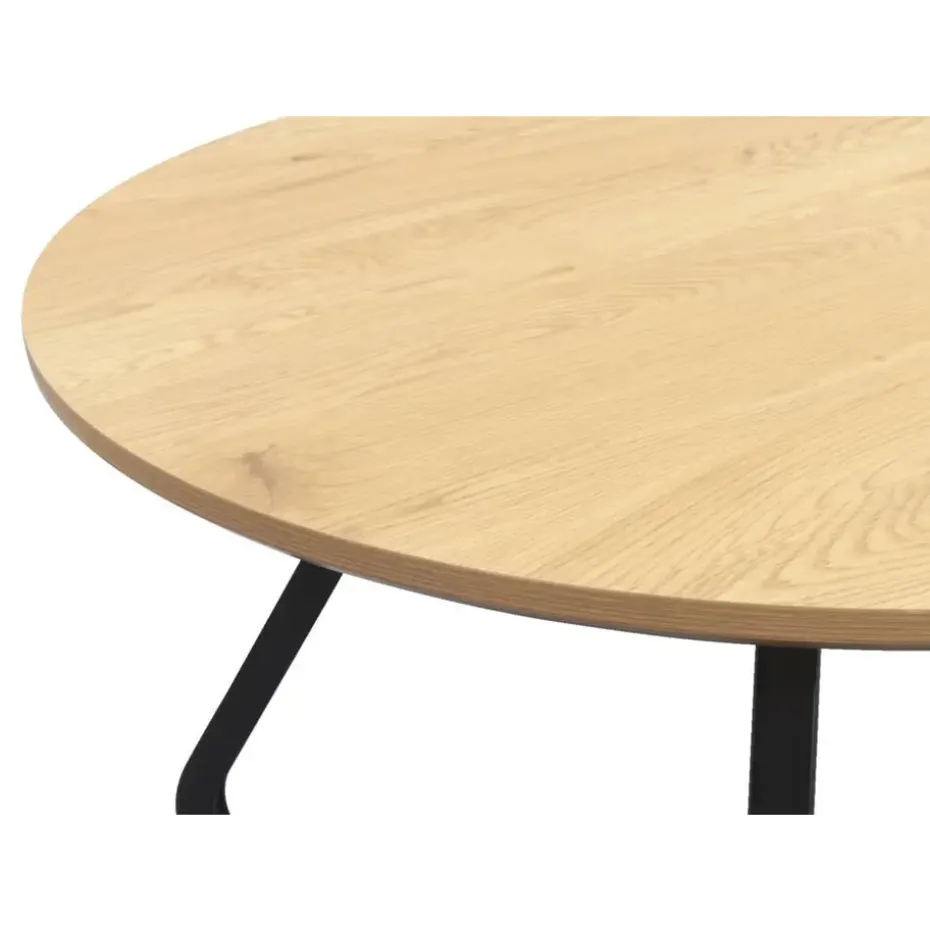 Eettafel Brigitte rond - naturel/zwart - 75Ø120 cm