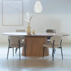 Eettafel Deens Ovaal - Bruin Mangohout - 180x100x76cm - Stijn