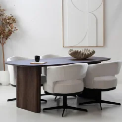 Eettafel Deens Ovaal - Donkerbruin Mangohout - 240x100x76cm - Juro