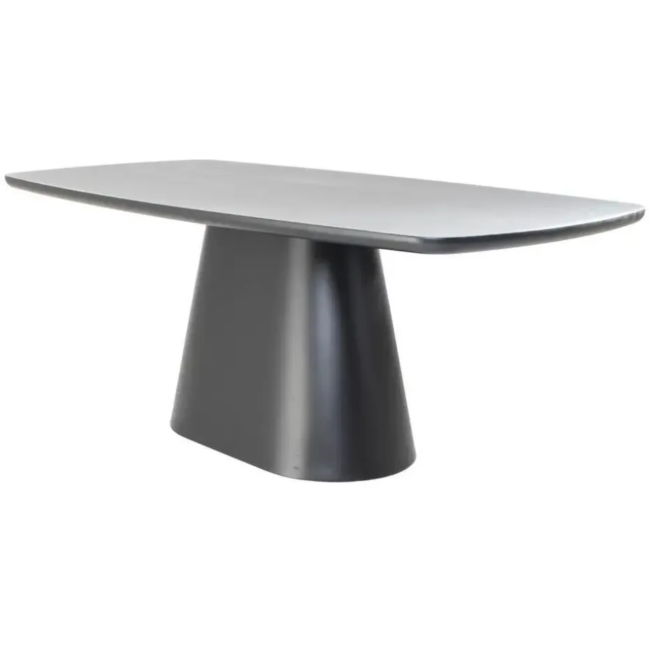 Eettafel Deens Ovaal - Zwart Hout - 200x100x76cm - Moya