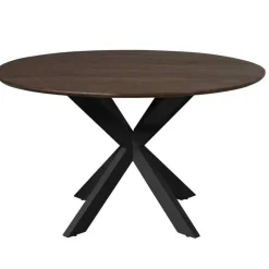 Eettafel Deens Ovaal Bruin/Zwart - 130x130x76cm - Madison