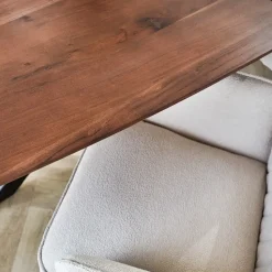 Eettafel deens ovaal Paris walnoot finish 200x100 cm - Hout - Bruin