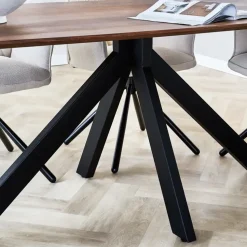 Eettafel deens ovaal Paris walnoot finish 200x100 cm - Hout - Bruin