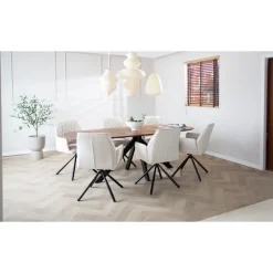 Eettafel deens ovaal Paris walnoot finish 200x100 cm - Hout - Bruin