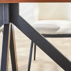 Eettafel deens ovaal Paris walnoot finish 160x100 cm - Hout - Bruin