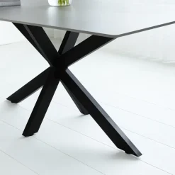 Eettafel Edin 170x90 cm marmerlook grijs - Stoneware - Grijs