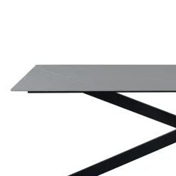 Eettafel Edin 170x90 cm marmerlook grijs - Stoneware - Grijs