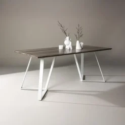 Eettafel Eiken Hout Wit - 180x90x75cm - Marina