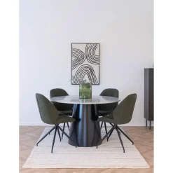 Eettafel Grijs/Zwart - Rond - 120x120x75cm - Brito