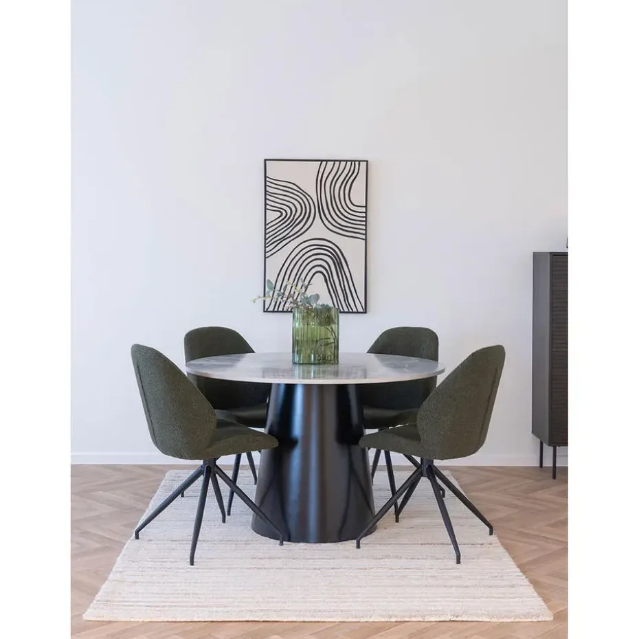 Eettafel Grijs/Zwart - Rond - 120x120x75cm - Brito