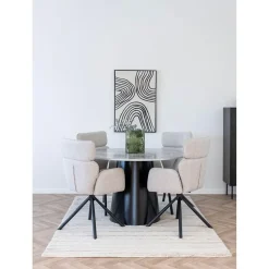 Eettafel Grijs/Zwart - Rond - 120x120x75cm - Brito