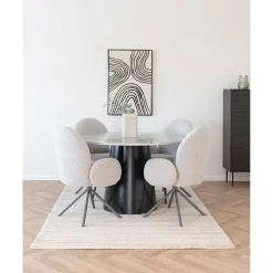 Eettafel Grijs/Zwart - Rond - 120x120x75cm - Brito