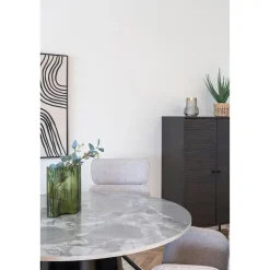 Eettafel Grijs/Zwart - Rond - 120x120x75cm - Brito