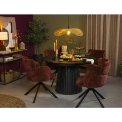 Eettafel Irene - zwart - uitschuifbaar