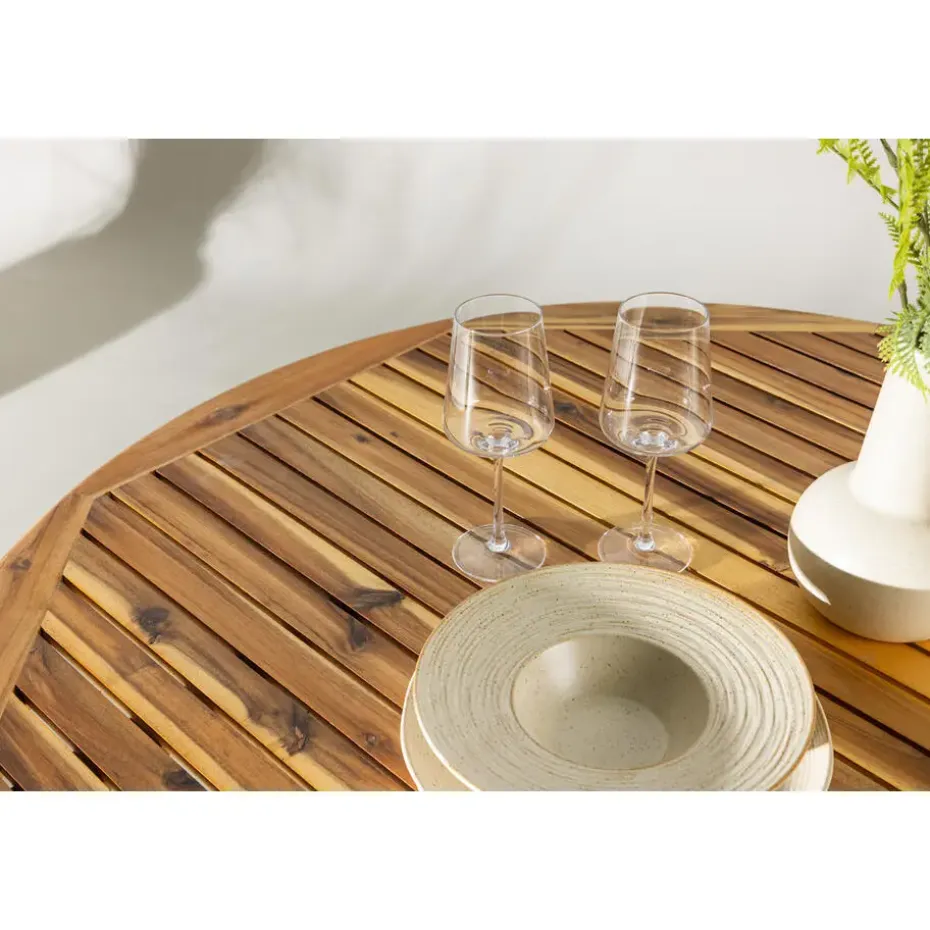 Eettafel Naturel Acaciahout - 120x120x75cm - Lumpur