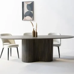 Eettafel Ovaal 240cm - Bruin - Hout - Eettafel Ava
