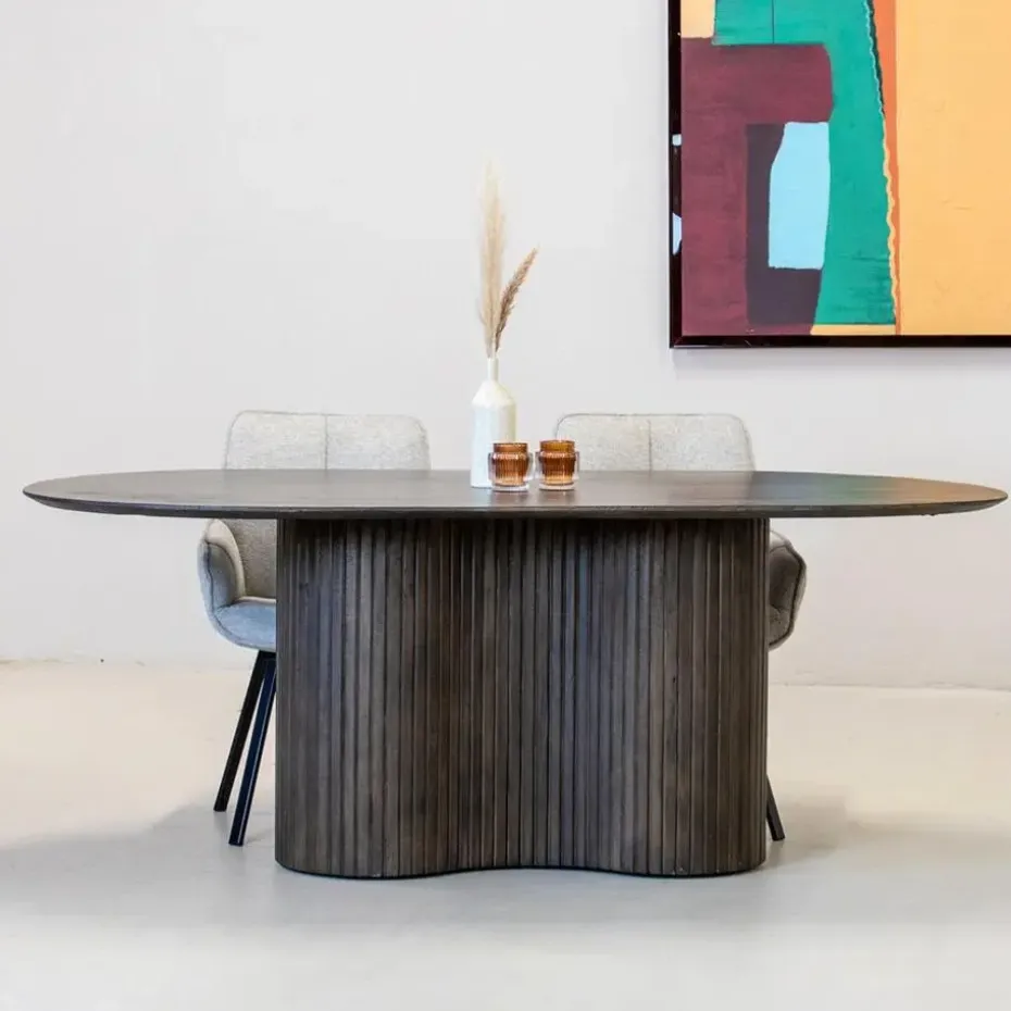Eettafel Ovaal 200cm - Bruin - Hout - Eettafel Ava