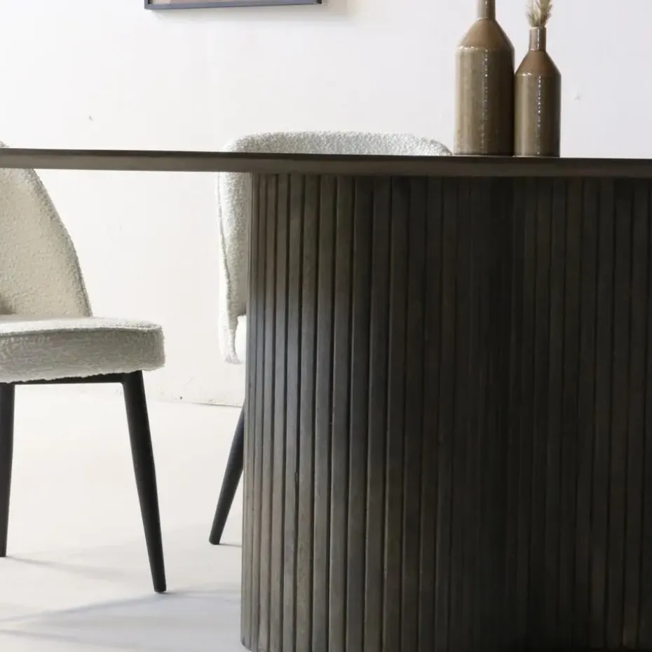 Eettafel Ovaal 200cm - Bruin - Hout - Eettafel Ava